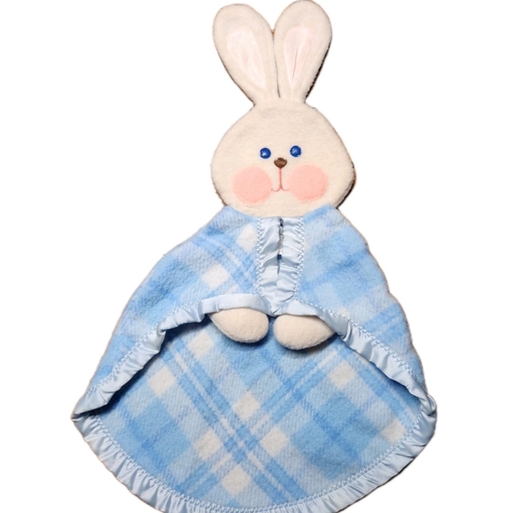 Vintage 1979 Fisher-Price Bunny Security Blanket Lovey Blue...